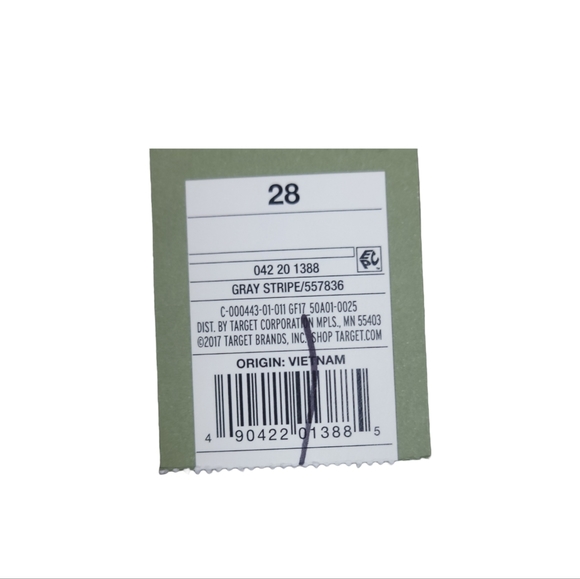 NWT MENS GOODFELLOW BRAND LINDEN GRAY/ WHITE FLAT FRONT SHORTS Sz 28. 9" INSEAM  - Picture 2 of 9